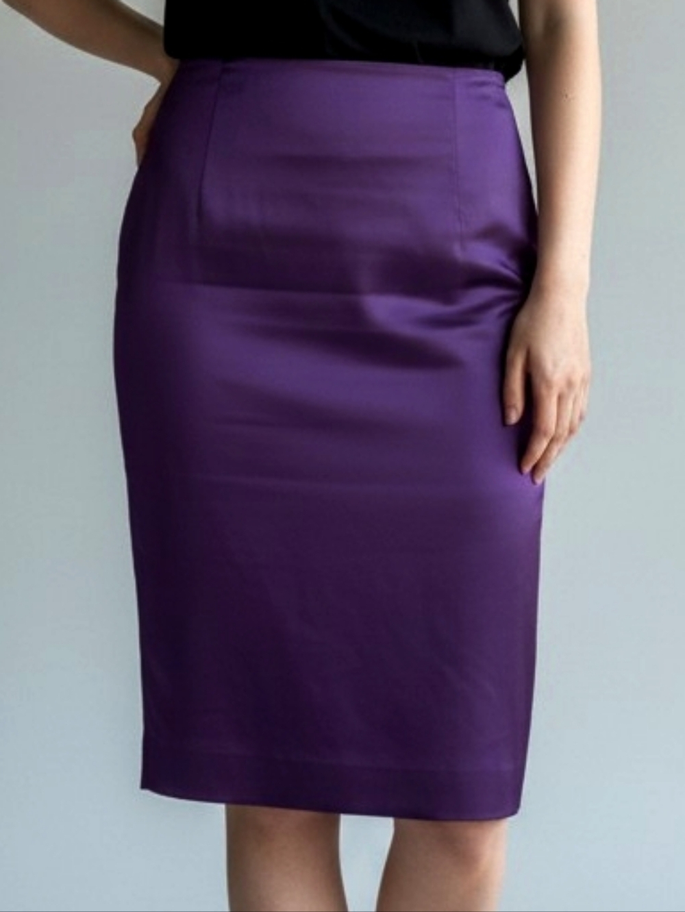 Riani Purple Satin Pencil Skirt